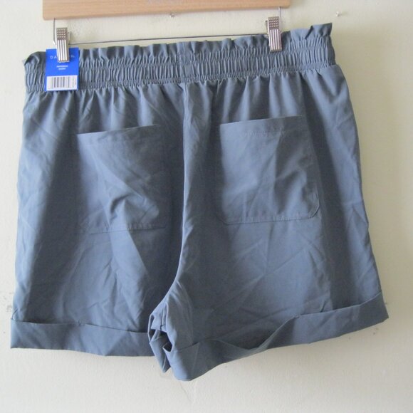 Danskin Ladies' Paperbag Short 4" Inseam, Blue (Stormy Weather) Size L,(1238) - Picture 4 of 12